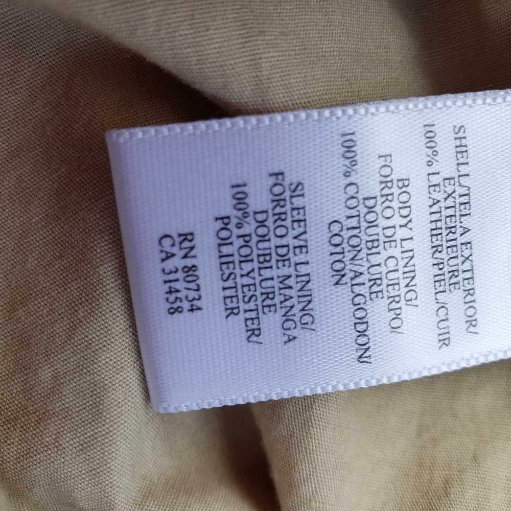 BCBGMAXAZRIA Soft Leather Blazer Cream Size S - Picture 8 of 8